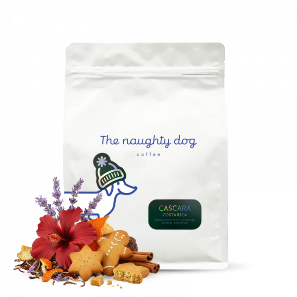 Výběrová káva The naughty dog Kostarika VÁNOČNÍ CASCARA - kávové slupky - 1000 g