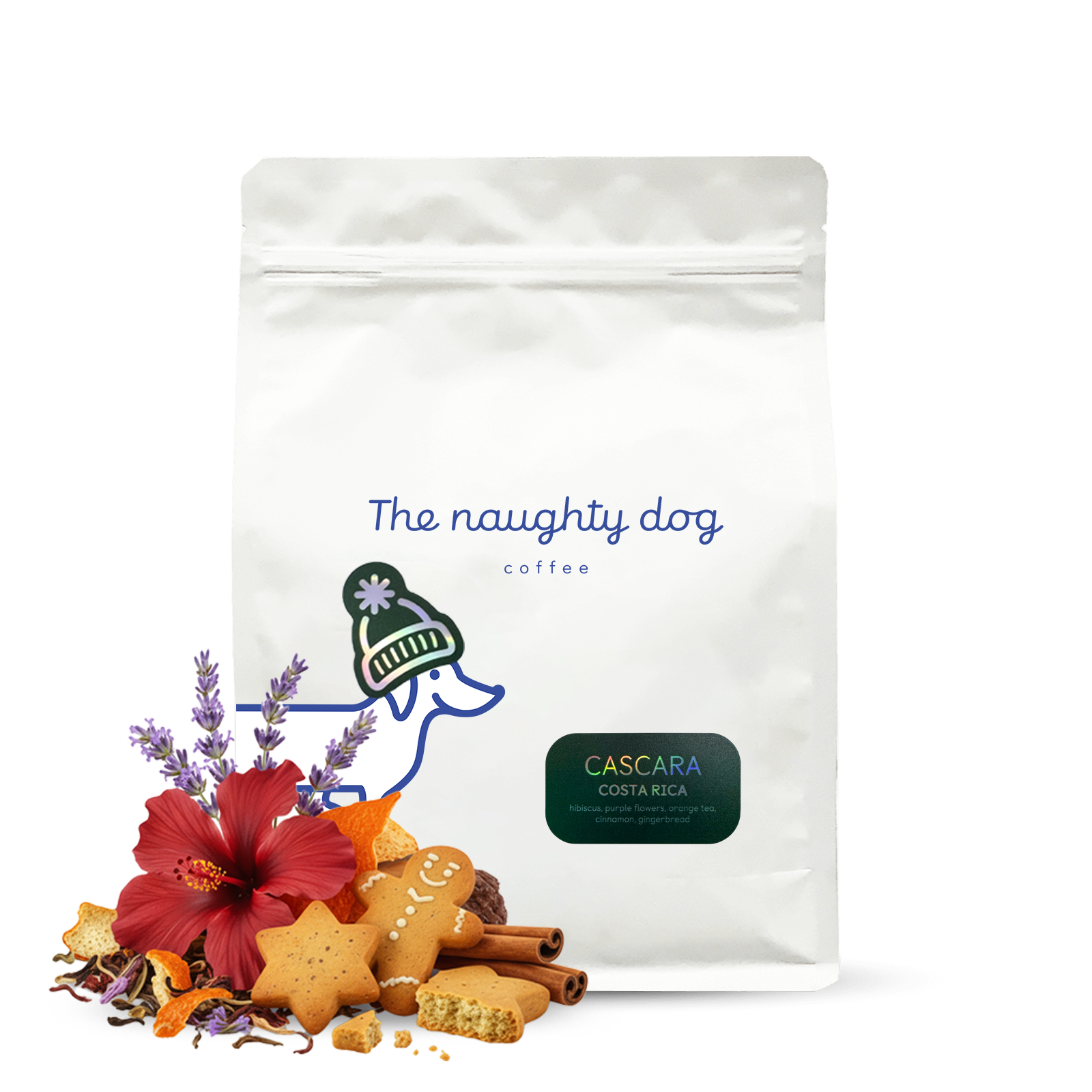 Výběrová káva The naughty dog Kostarika VÁNOČNÍ CASCARA - kávové slupky - 1000 g