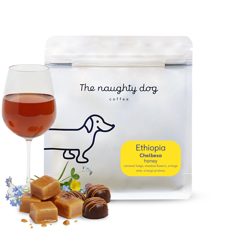 Výběrová káva The naughty dog Etiopie CHELBESA