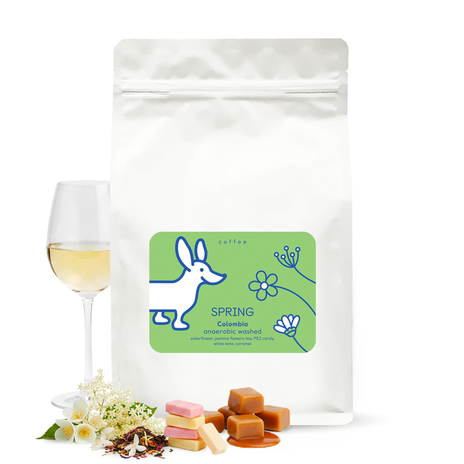 Výběrová káva The naughty dog Kolumbie SPRING COFFEE - jarní limitovaný blend - 1000g