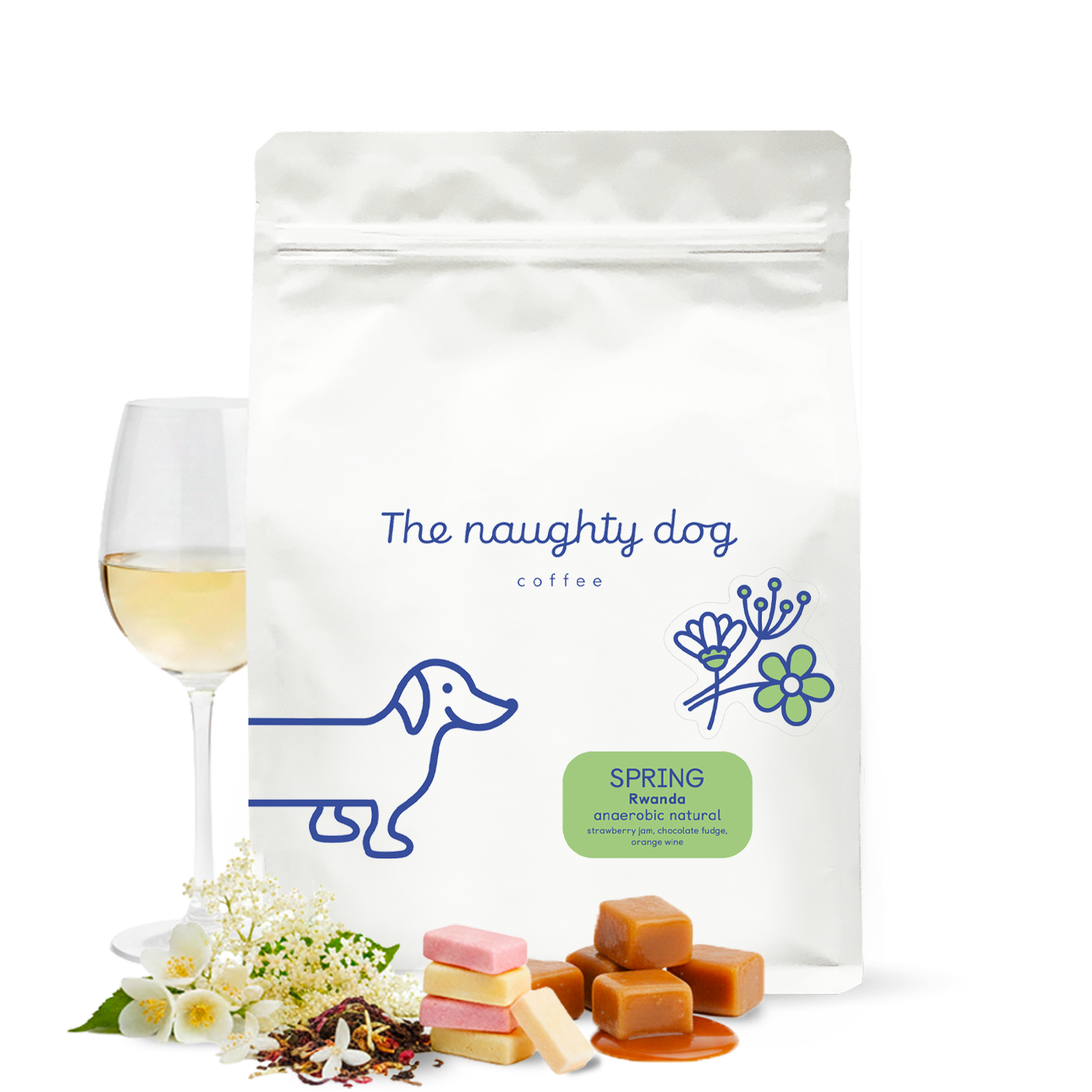Výběrová káva The naughty dog Kolumbie SPRING COFFEE - jarní limitovaný blend - 1000g