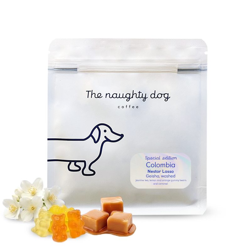 Výběrová káva The naughty dog Kolumbie NESTOR LASSO