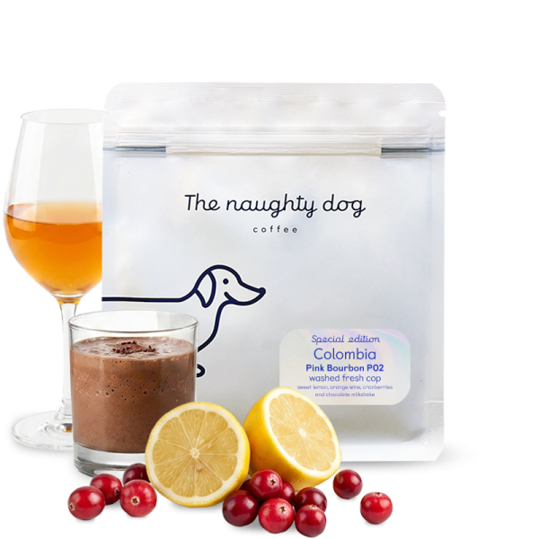 Výběrová káva The naughty dog Kolumbia PINK BOURBON P02