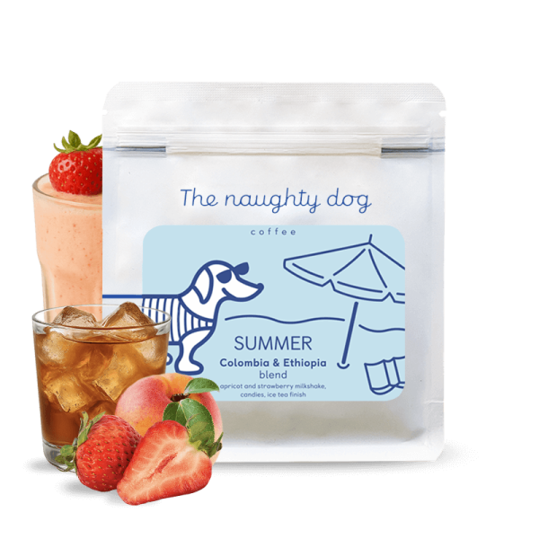 Výběrová káva The naughty dog SUMMER EDITION Kolumbie & Etiopie BLEND - letní speciál