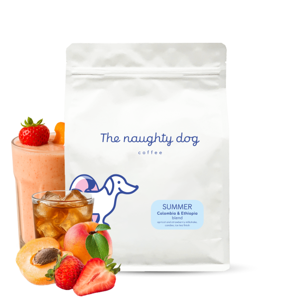 Výběrová káva The naughty dog The naughty dog SUMMER EDITION Kolumbie & Etiopie BLEND - 1000g