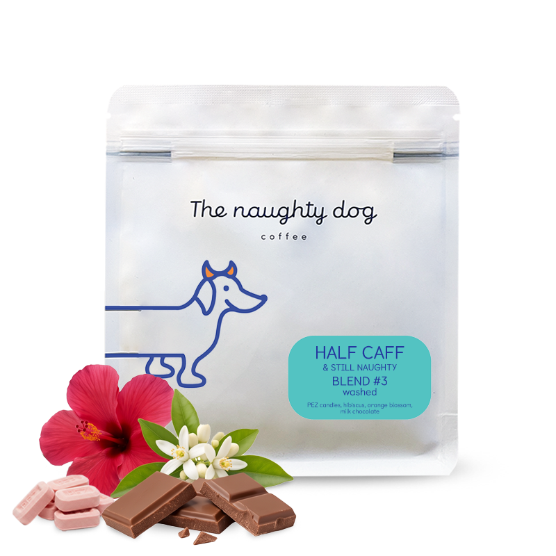 Výběrová káva The naughty dog HALF CAFF & STILL NAUGHTY blend #3