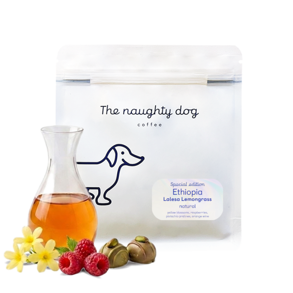 Výběrová káva The naughty dog Etiopie LALESA Lemongrass - speciální edice
