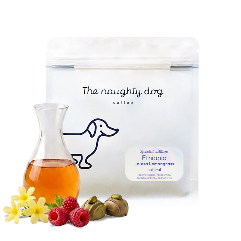 Výběrová káva The naughty dog Etiopie LALESA Lemongrass - speciální edice