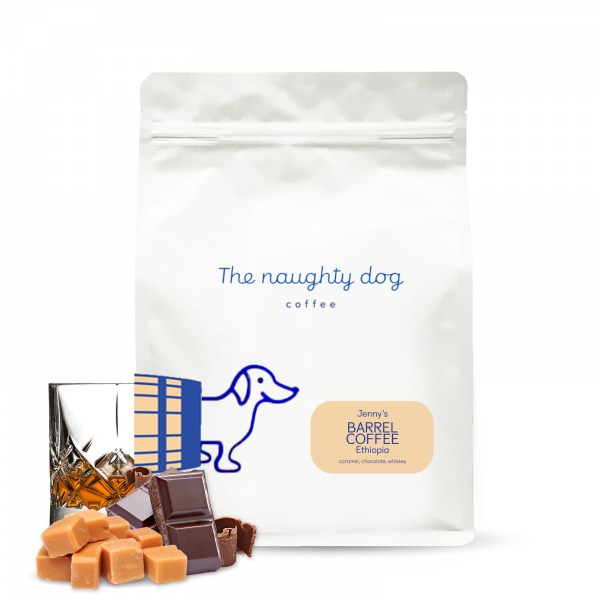 Výběrová káva The naughty dog Etiopie Jenny's BARREL COFFEE - 1000g
