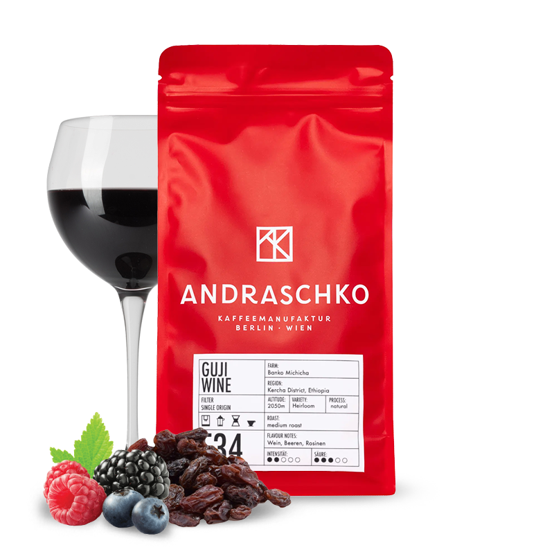 Výběrová káva Andraschko Etiopie GUJI WINE