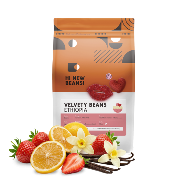 Výběrová káva Hi New Beans! Etiopie VELVETY BEANS - Valentýnská limitka