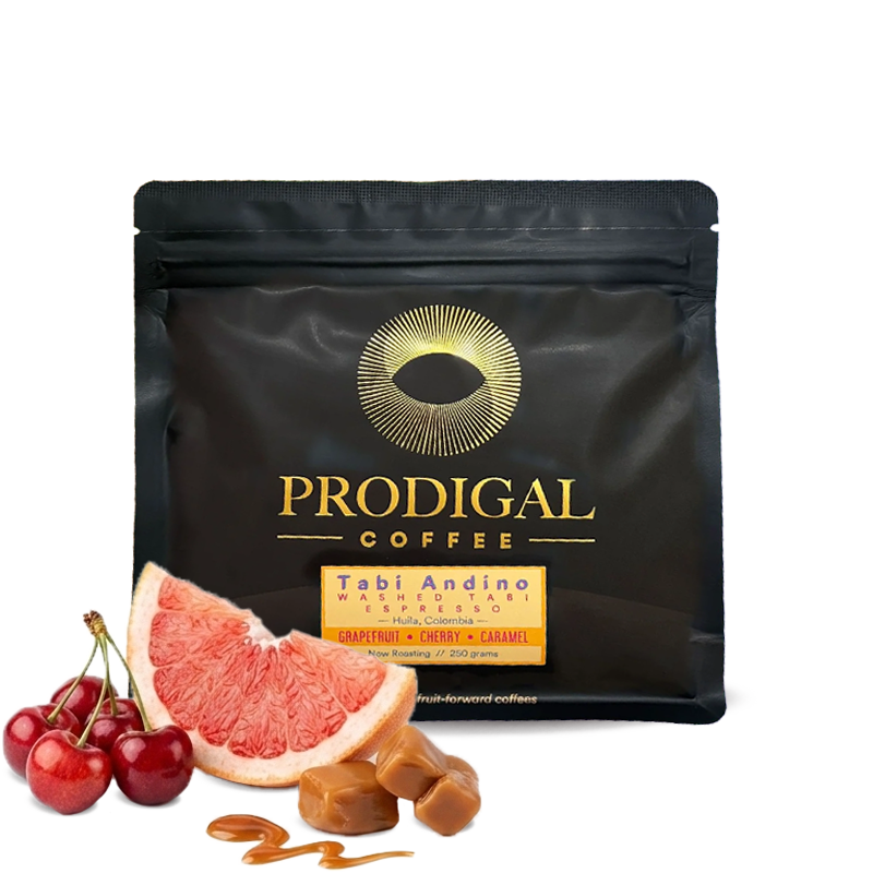 Výběrová káva Prodigal Coffee Kolumbie TABI ANDINO ESPRESSO