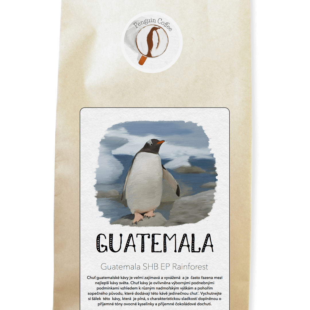 Výběrová káva Penguin Coffee Guatemala SHB EP Rainforest