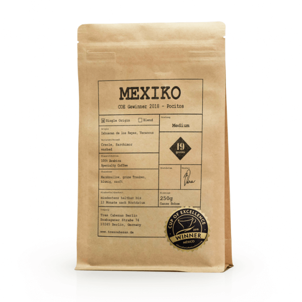 Výběrová káva 19grams coffee Mexiko POCITOS - Vítěz Cup Of Excellence 2018