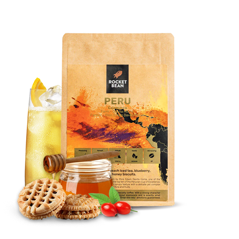 Výběrová káva Rocket Bean Roastery Peru DAVILA HORNA - gesha