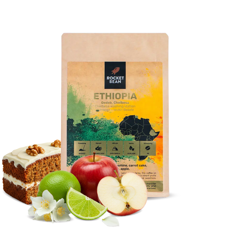 Výběrová káva Rocket Bean Roastery Etiopie GEDEB