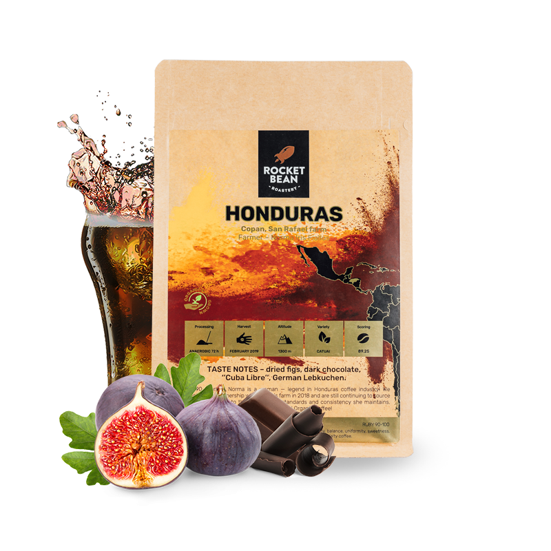 Výběrová káva Rocket Bean Roastery Honduras NORMA IRIS FIALLOS - anaerobní zpracování
