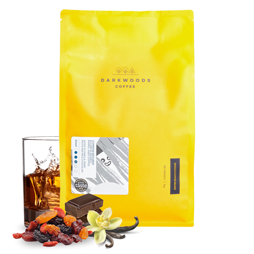 Výběrová káva Dark Woods Coffee Etiopie COMMON GROUNDS - zrající v sudech po whiskey - 1000g
