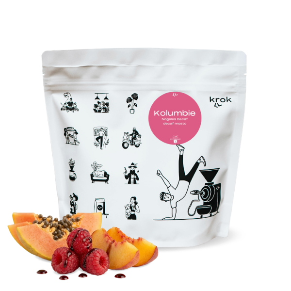 Výběrová káva Krok Kolumbie LOS NOGALES decaf - bezkofeinová