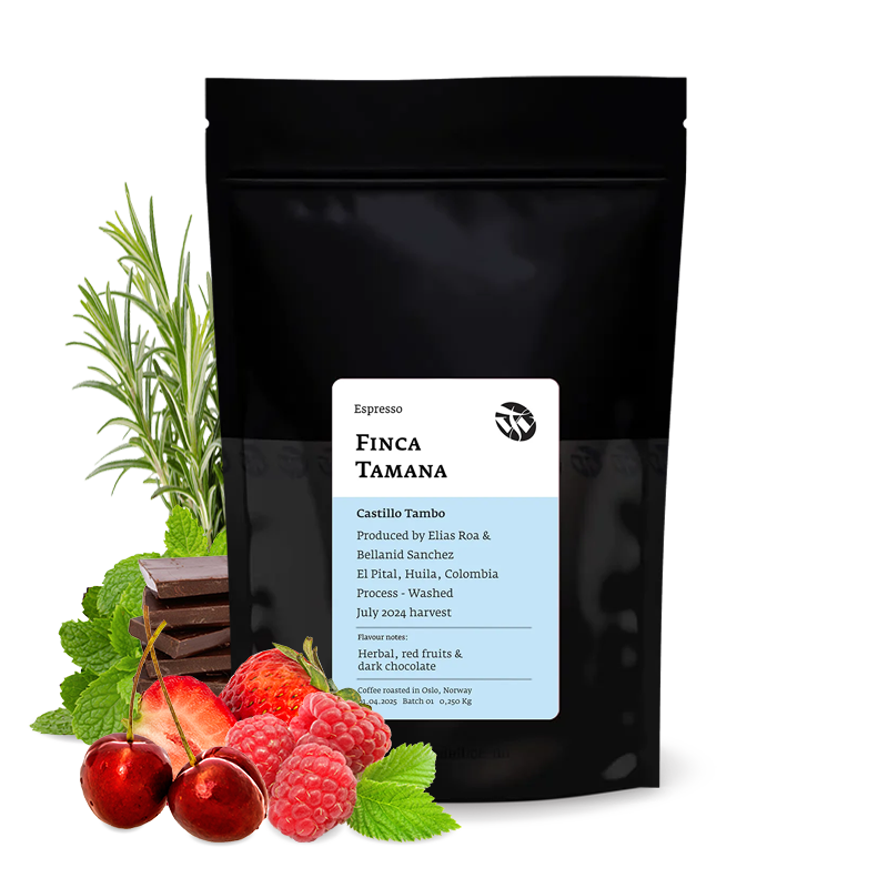 Výběrová káva Tim Wendelboe Kolumbie FINCA TAMANA - castillo - espresso 05/25