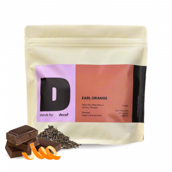 Etiopie EARL ORANGE - bezkofeinová - D stands for decaf