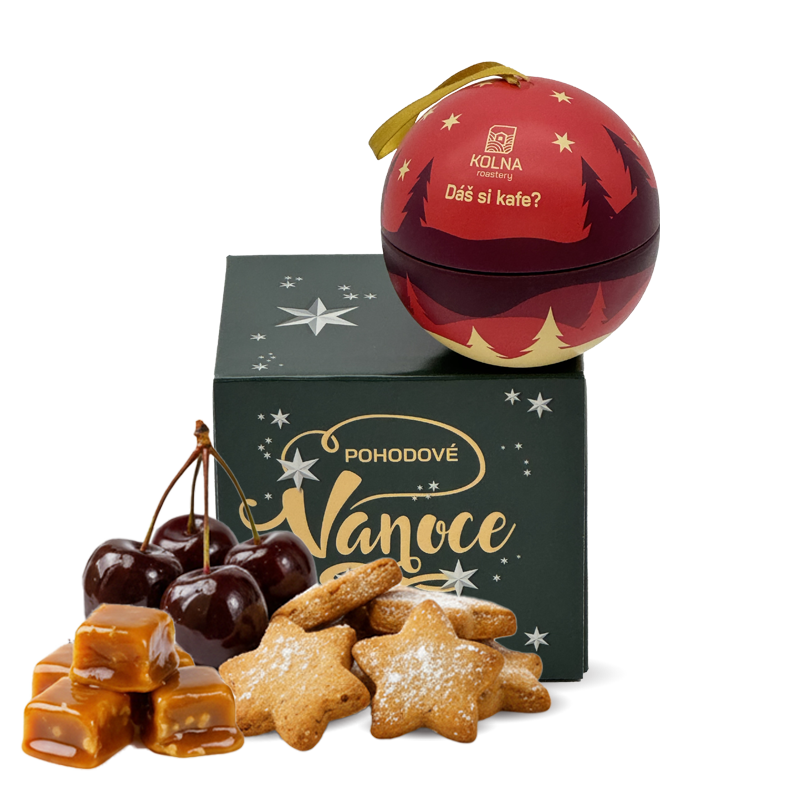 Výběrová káva Kolna Roastery Nikaragua MONTE CRISTO - káva ve vánoční ozdobě